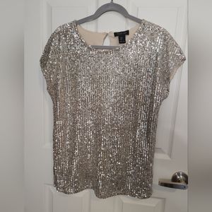 Rachel Zoe Silver Sequine Top